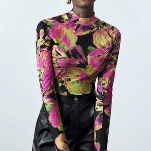 Floral Long Sleeve Women's Top